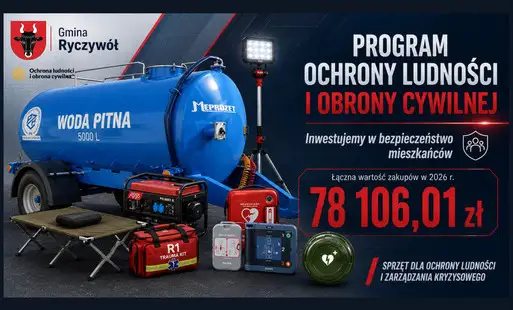 Gmina Ryczywół wydała ponad 78 tys. zł na sprzęt do ochrony ludności