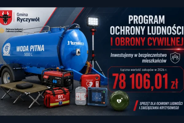 Gmina Ryczywół inwestuje w bezpieczeństwo – zakup sprzętu za ponad 78 tys. zł