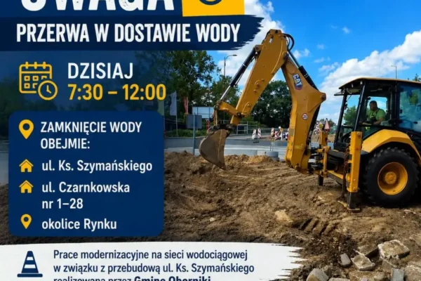 Przerwa w dostawie wody w Obornikach – planowane prace modernizacyjne