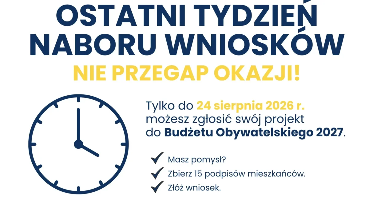 Budżet obywatelski 2027: ostatni tydzień na zgłaszanie projektów w gminie Rogoźno