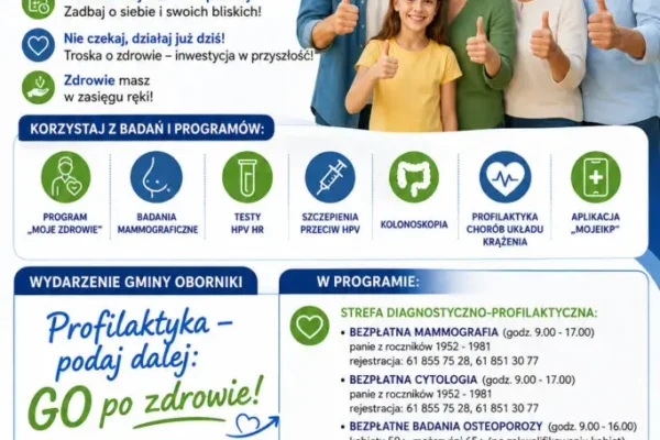 Profilaktyka pod chmurką: bezpłatne badania w Obornikach 4 września