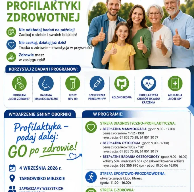 Profilaktyka pod chmurką: bezpłatne badania w Obornikach 4 września