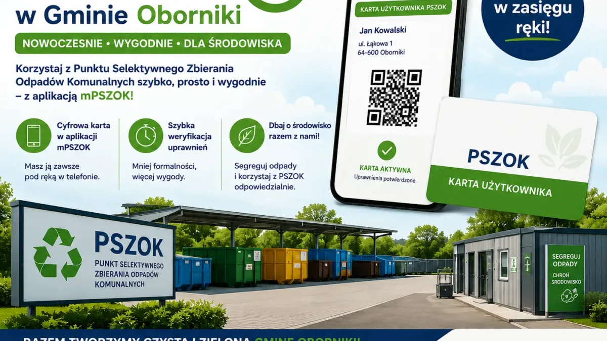 Gmina Oborniki stawia na cyfryzację. Aplikacja mPSZOK ułatwi korzystanie z punktu selektywnej zbiórki odpadów