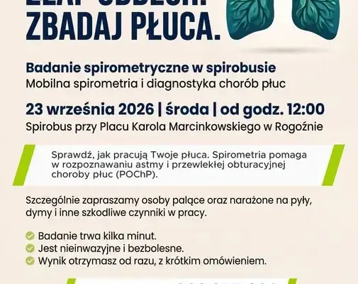 Spirobus w Rogoźnie. Bezpłatne badanie płuc już 23 września