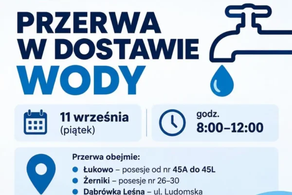 Przerwa w dostawie wody w gminie Oborniki – piątek 11 września