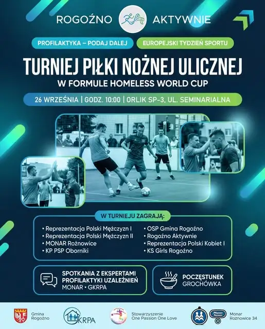Turniej piłki ulicznej w Rogoźnie – sport, który daje drugą szansę