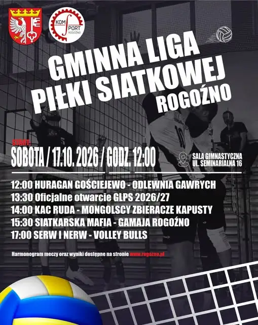 Rogoźno: w sobotę startuje nowy sezon Gminnej Ligi Piłki Siatkowej